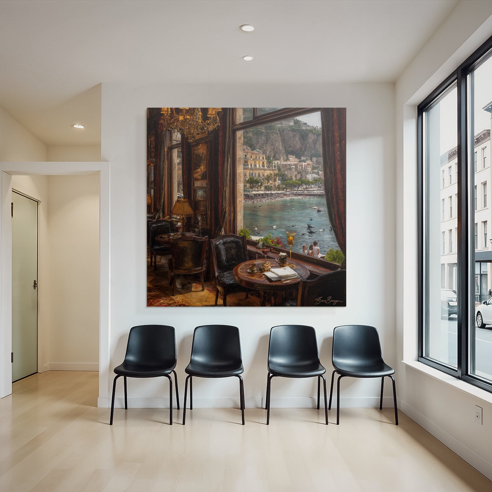 Elegantes Innenraum Mit Meerblick Hotel Cafe
