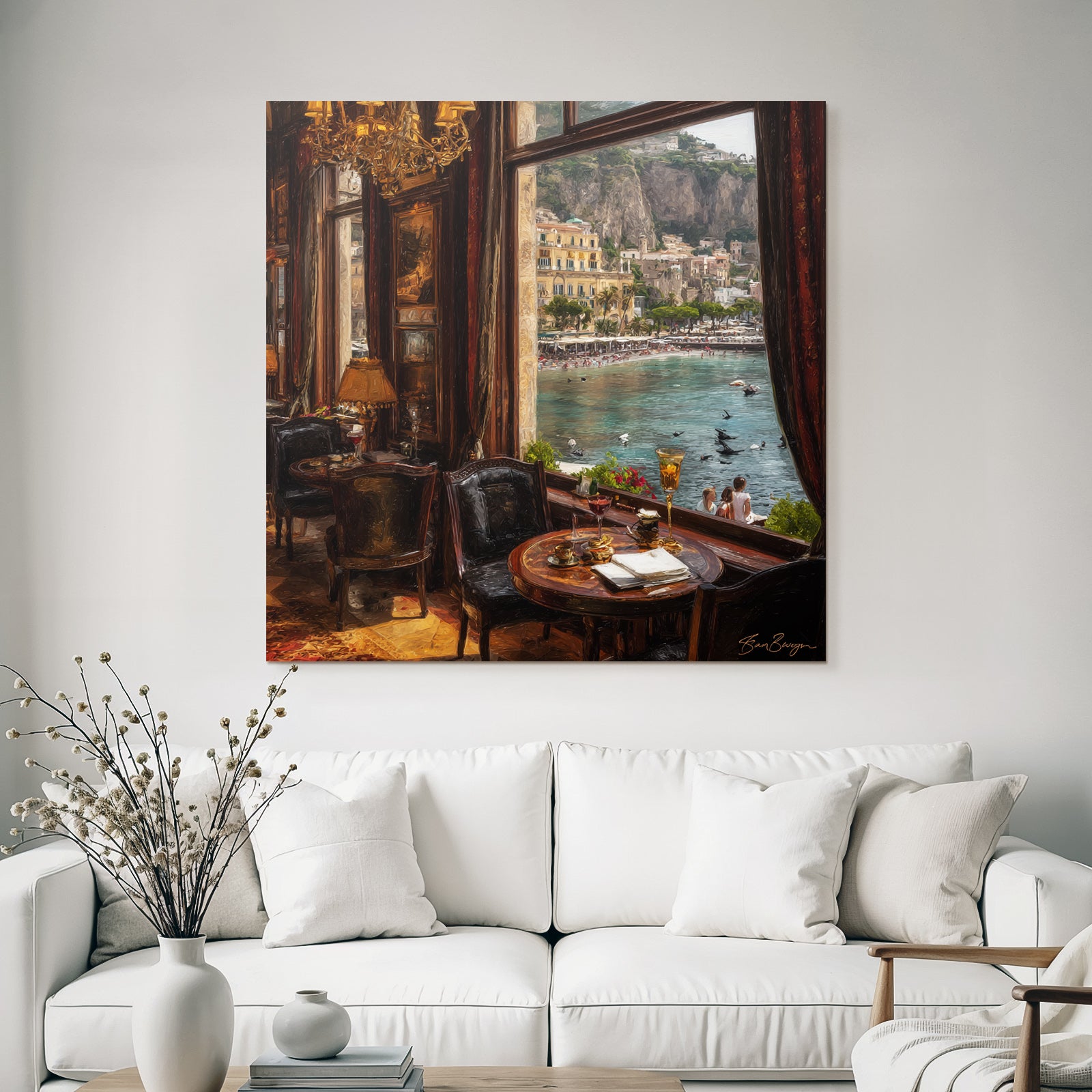 Elegantes Innenraum Mit Meerblick Hotel Cafe