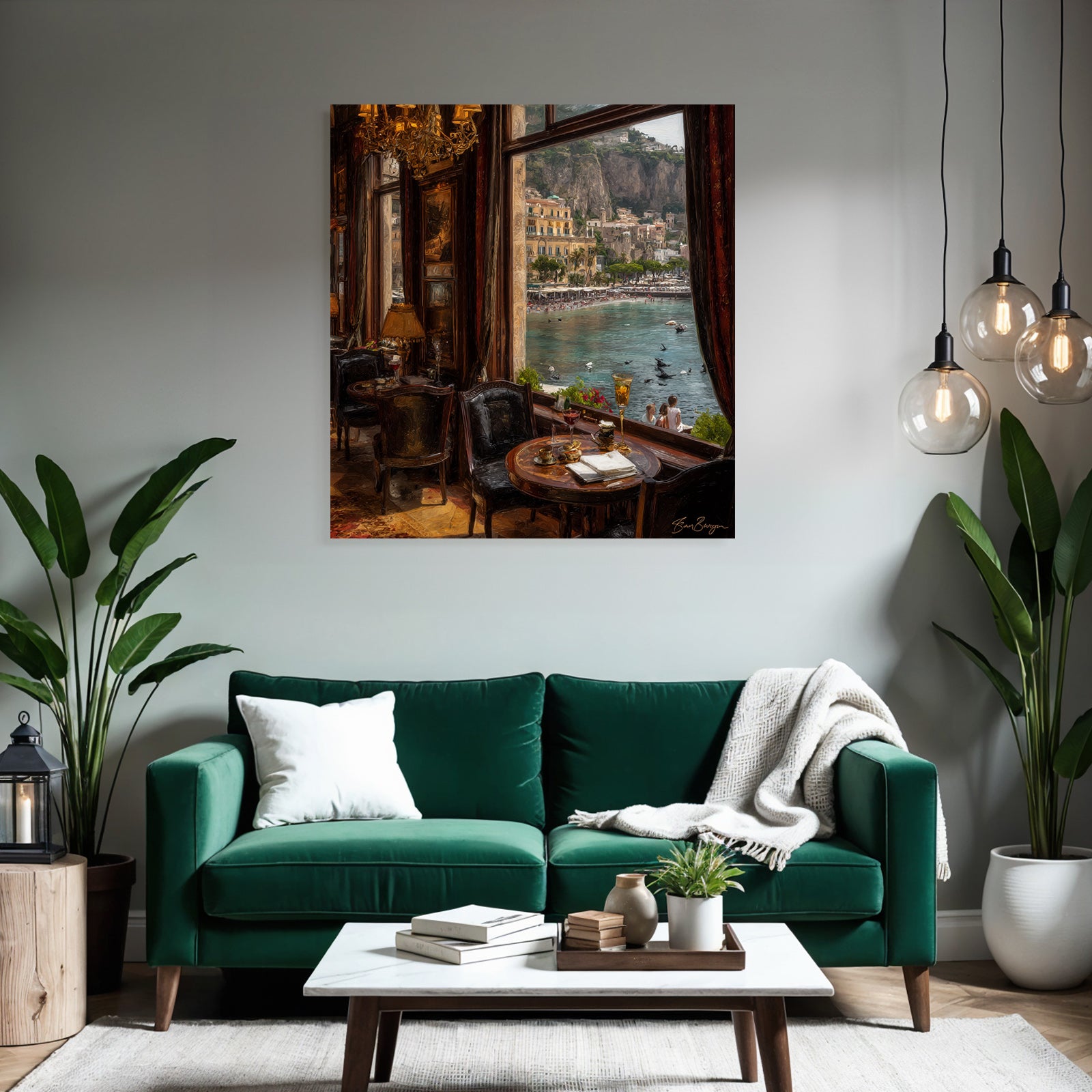 Elegantes Innenraum Mit Meerblick Hotel Cafe