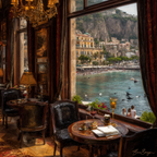 Elegantes Innenraum Mit Meerblick Hotel Cafe | Bars Cafes Theater Bibliotheken | Architektur