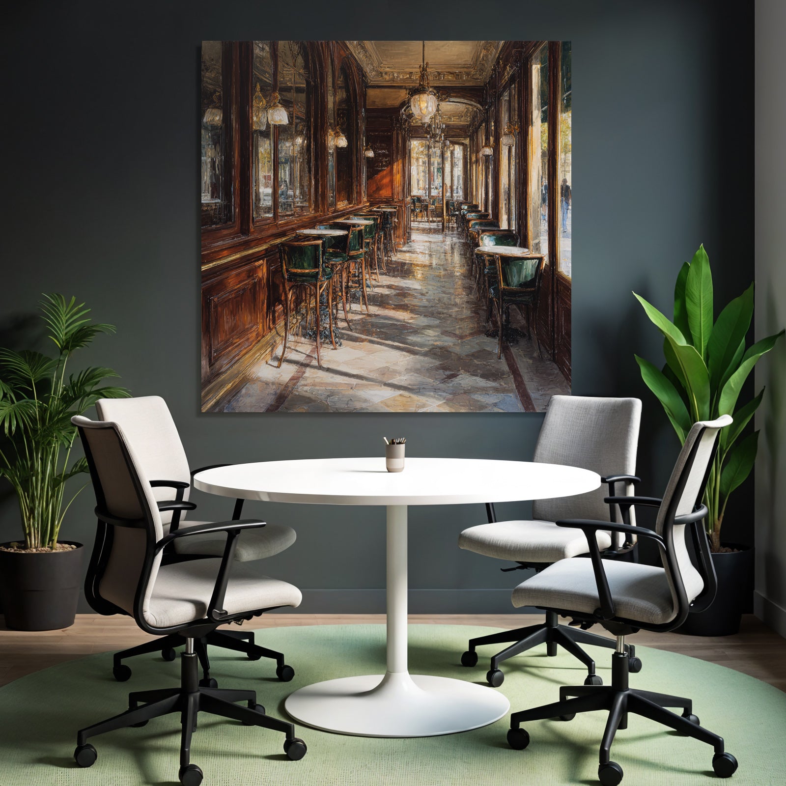 Elegantes Interieur Europäisches Cafe Mit Natürlichem Licht