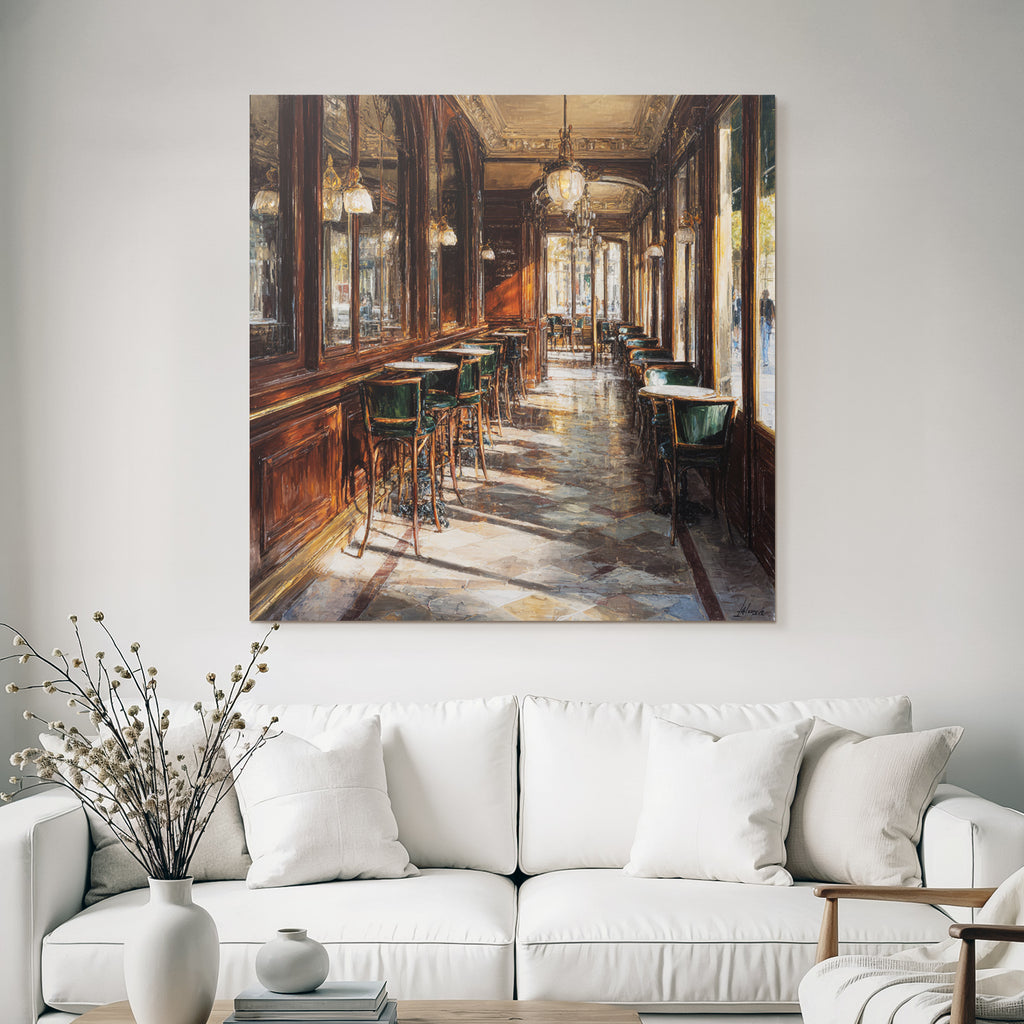 Elegantes Interieur Europäisches Cafe Mit Natürlichem Licht