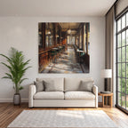 Elegantes Interieur Europäisches Cafe Mit Natürlichem Licht