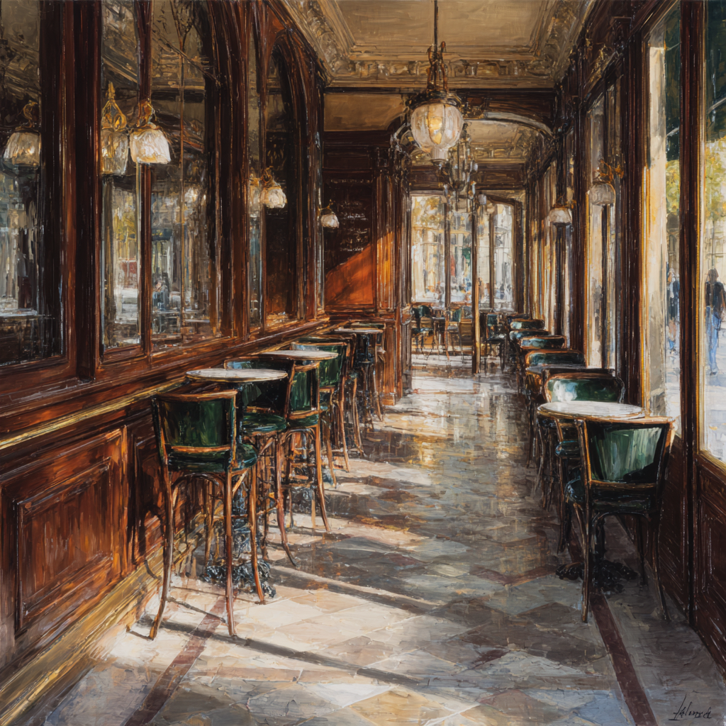 Elegantes Interieur Europäisches Cafe Mit Natürlichem Licht | Bars Cafes Theater Bibliotheken | Architektur