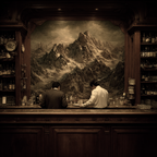 Gedimmte Bar Szene Mit Two Personen Im Suit Und Weisshemd | Bars Cafes Theater Bibliotheken | Architektur
