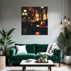 Cozy Interior Bar Restaurant With Atmospheric Lighting