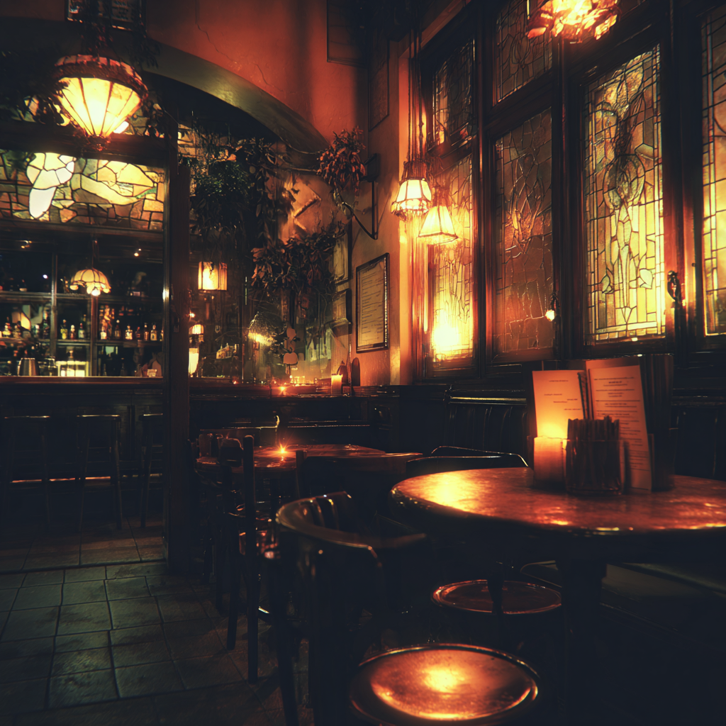 Gemütliches Interior Bar Restaurant Mit Stimmungsvollem Licht | Bars Cafes Theater Bibliotheken | Architektur
