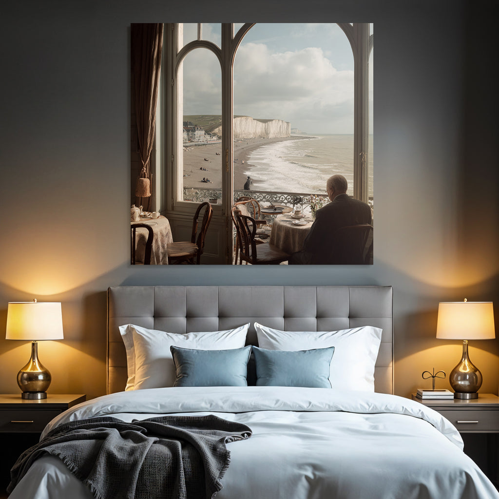 Tranquil coastal view from an elegant interior