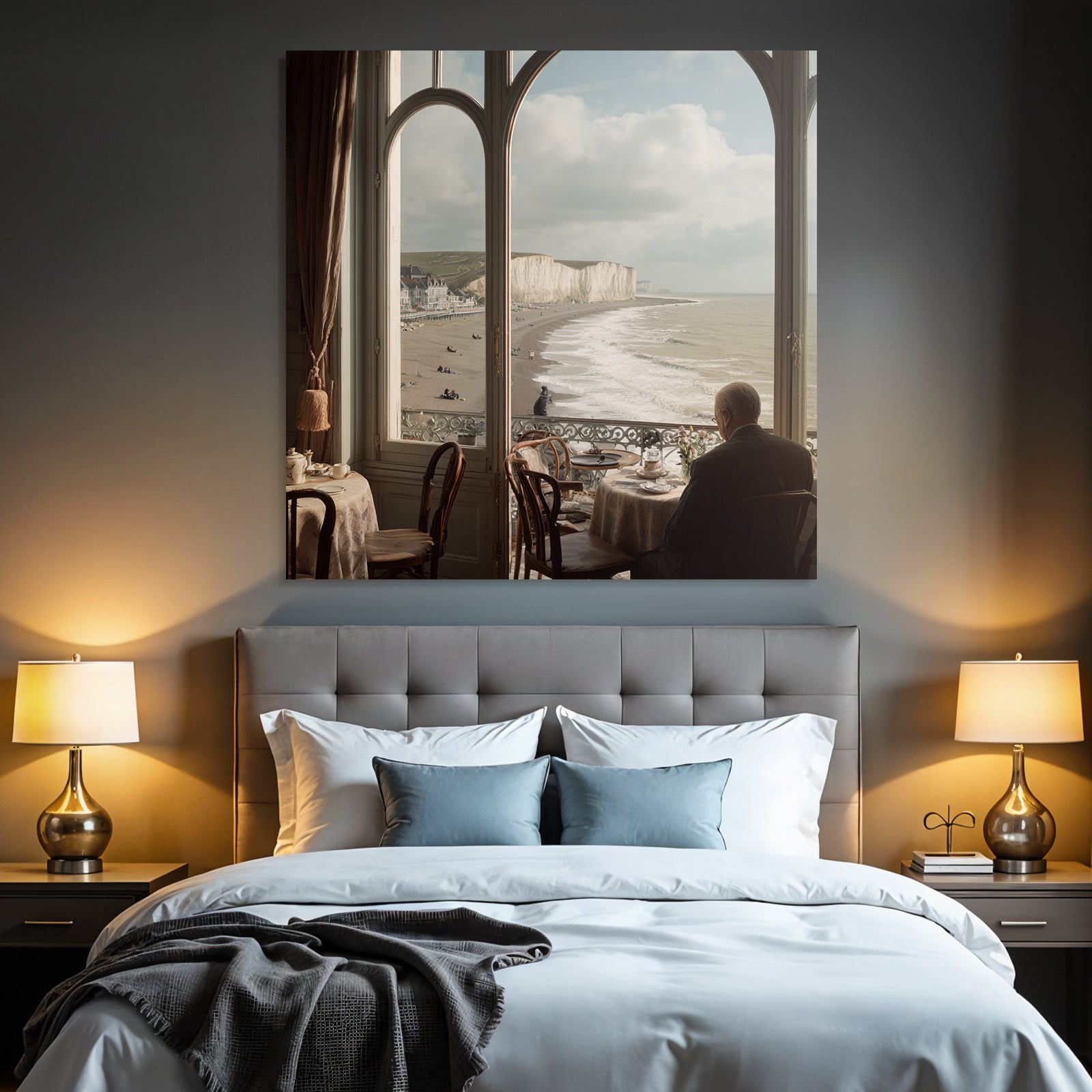 Tranquil coastal view from an elegant interior