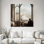 Tranquil coastal view from an elegant interior