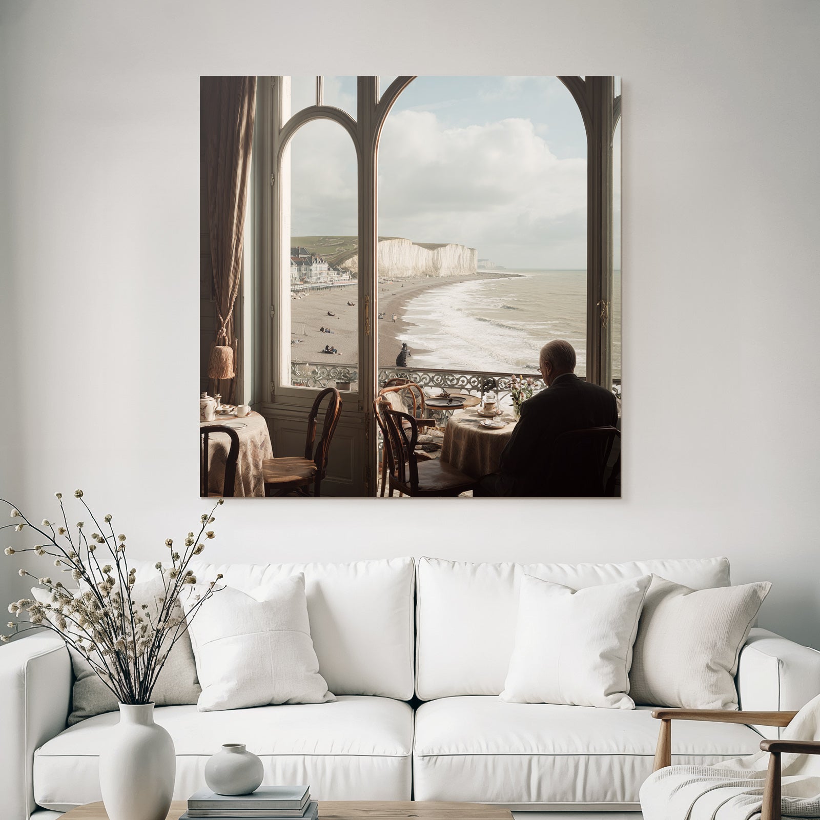 Tranquil coastal view from an elegant interior