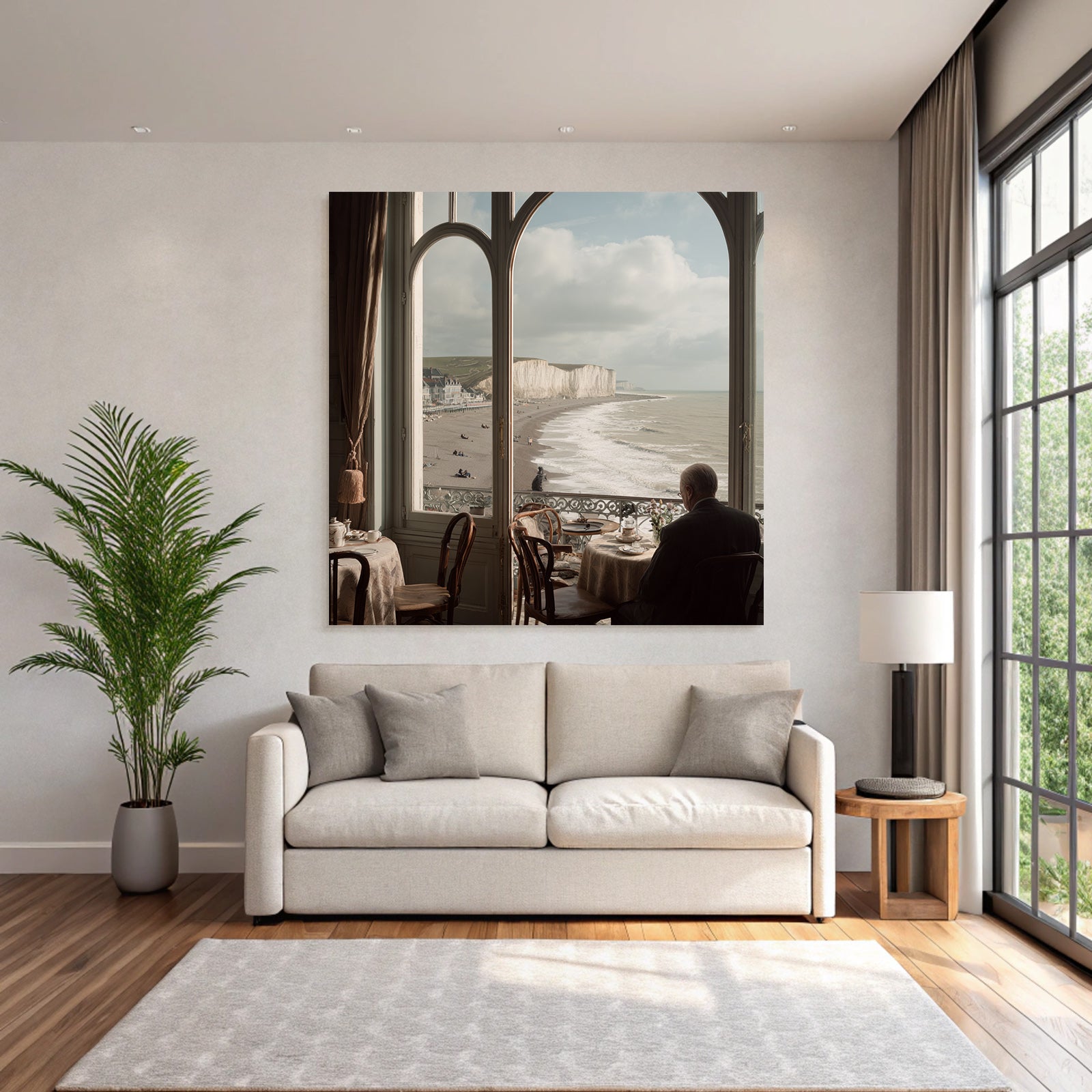Tranquil coastal view from an elegant interior