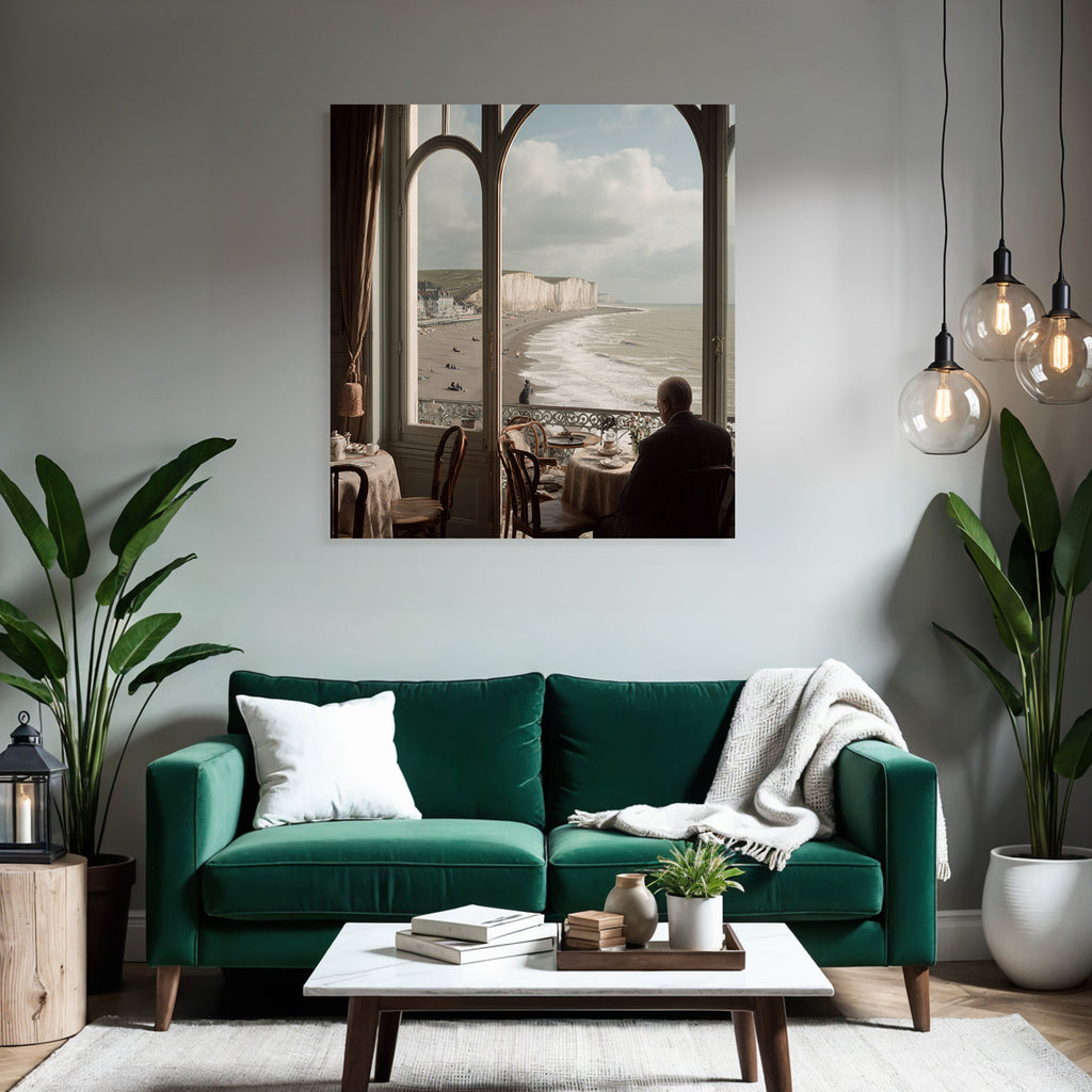Tranquil coastal view from an elegant interior