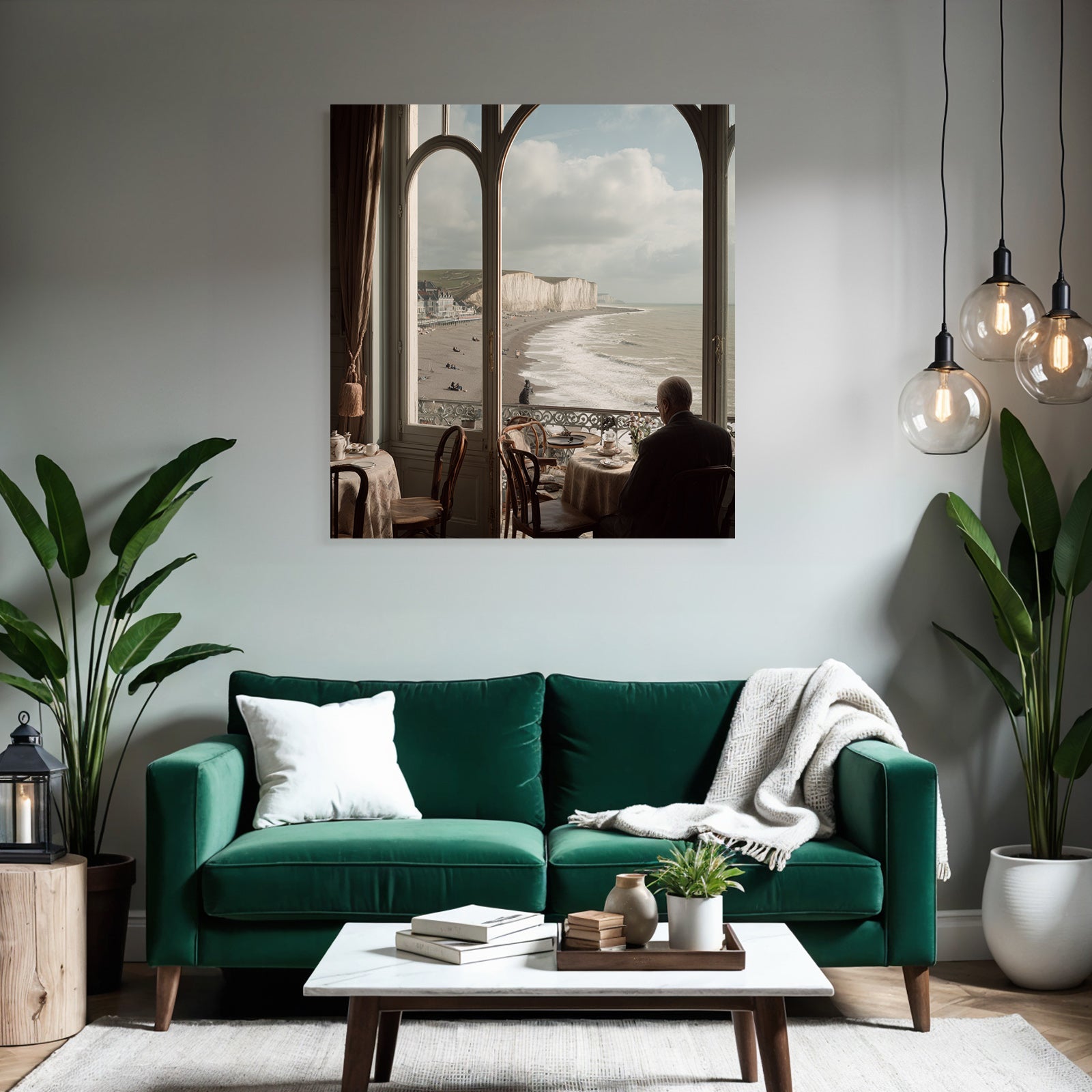 Tranquil coastal view from an elegant interior