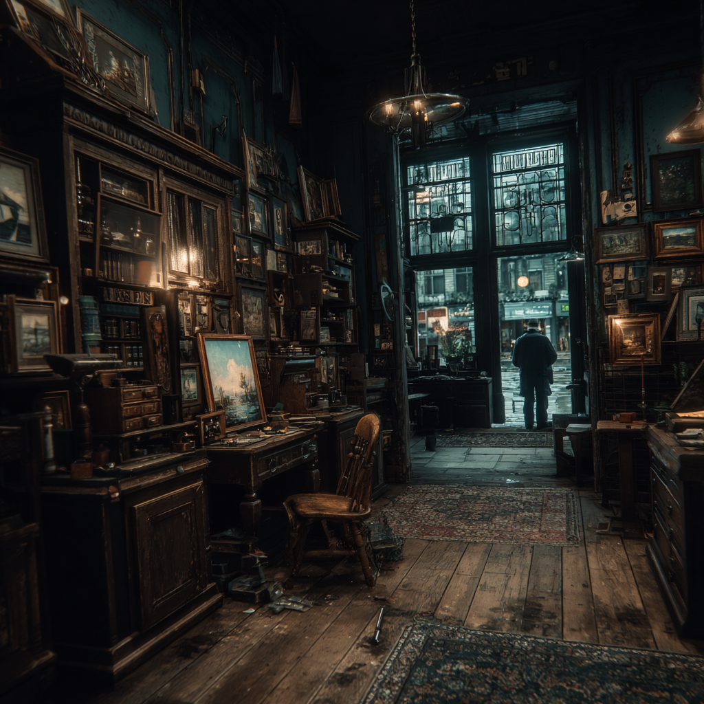 Vintage Antiqü Shop Interior Mit Historsichen Artikeln | Bars Cafes Theater Bibliotheken | Architektur