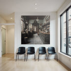Vintage Innenansicht Bar Cafe Mit Holzregalen Und Licht