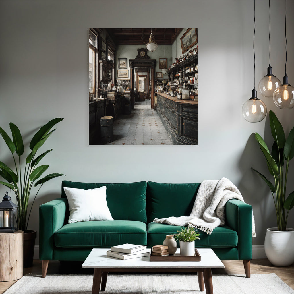 Vintage Innenansicht Bar Cafe Mit Holzregalen Und Licht