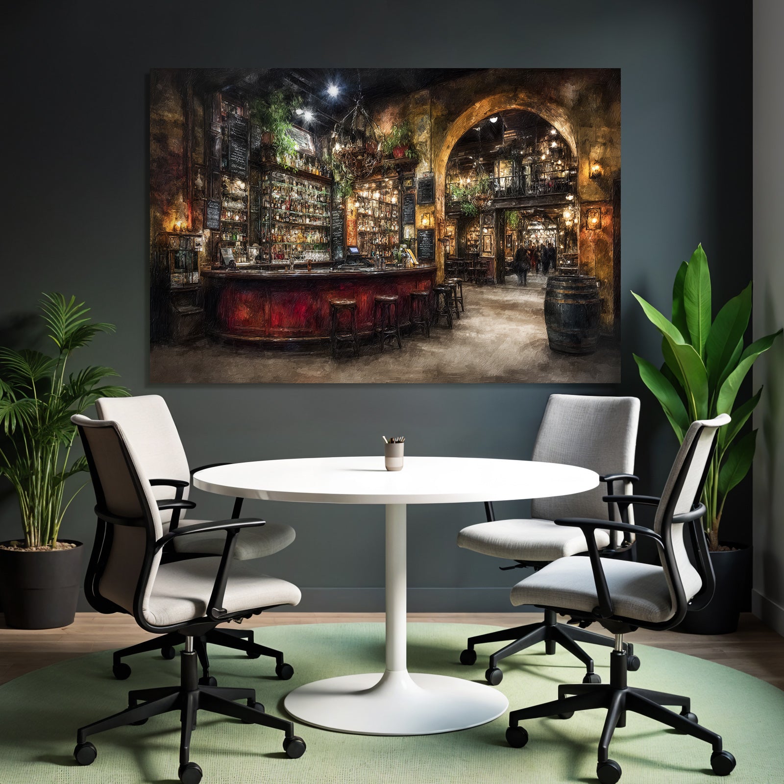 Cozy Pub Interior Rustic Warm Lighting Social Space