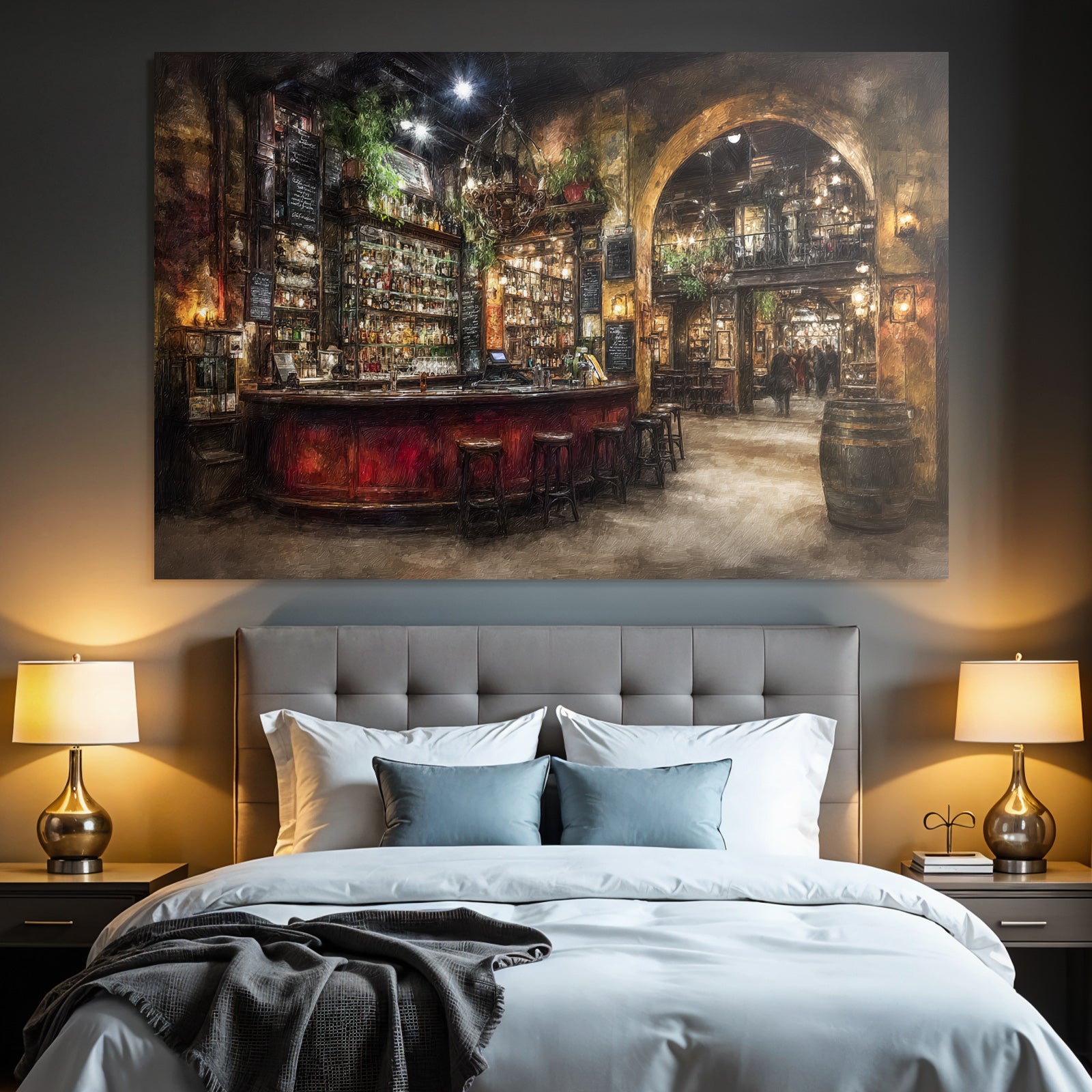 Cozy Pub Interior Rustic Warm Lighting Social Space