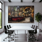 Cozy Pub Interior Rustic Warm Lighting Social Space