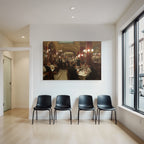 Elegant Restaurant With Guests And Waitstaff