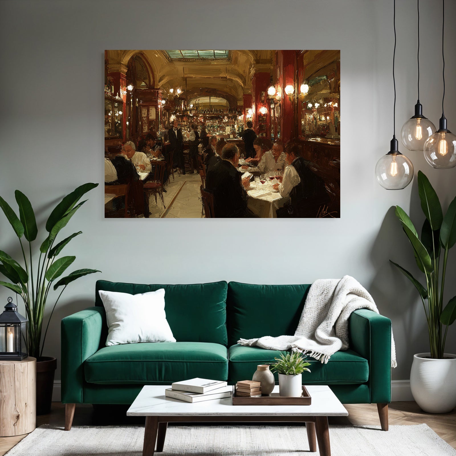 Elegant Restaurant With Guests And Waitstaff
