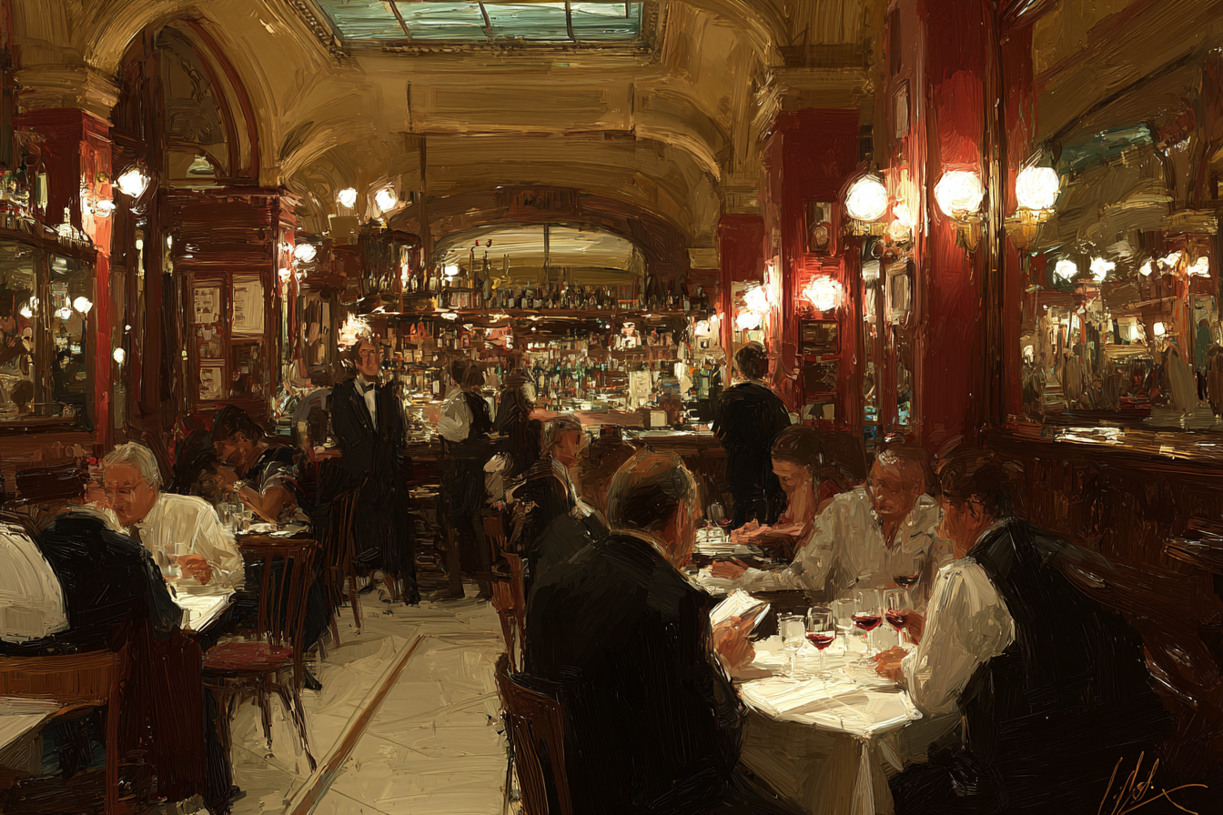 Elegantes Restaurant Mit Gästen Und Waitstaff | Bars Cafes Theater Bibliotheken | Architektur