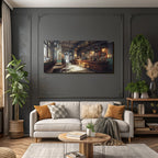Cozy bar cafe interior view wooden furniture rustic ambience