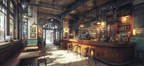 Gemütliche Bar Cafe Innenansicht Holzmöbel Rustikales Ambiente | Bars Cafes Theater Bibliotheken | Architektur