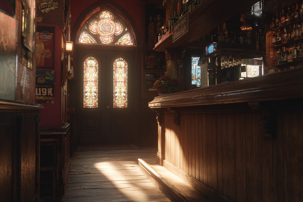 Gemütliche Bar Inneneinrichtung Mit Holztresen Und Fenstern | Bars Cafes Theater Bibliotheken | Architektur