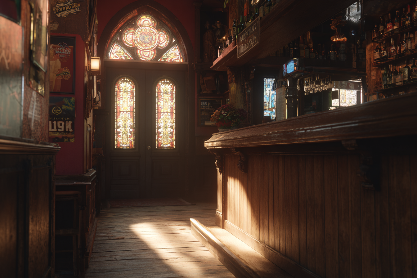 Gemütliche Bar Inneneinrichtung Mit Holztresen Und Fenstern | Bars Cafes Theater Bibliotheken | Architektur