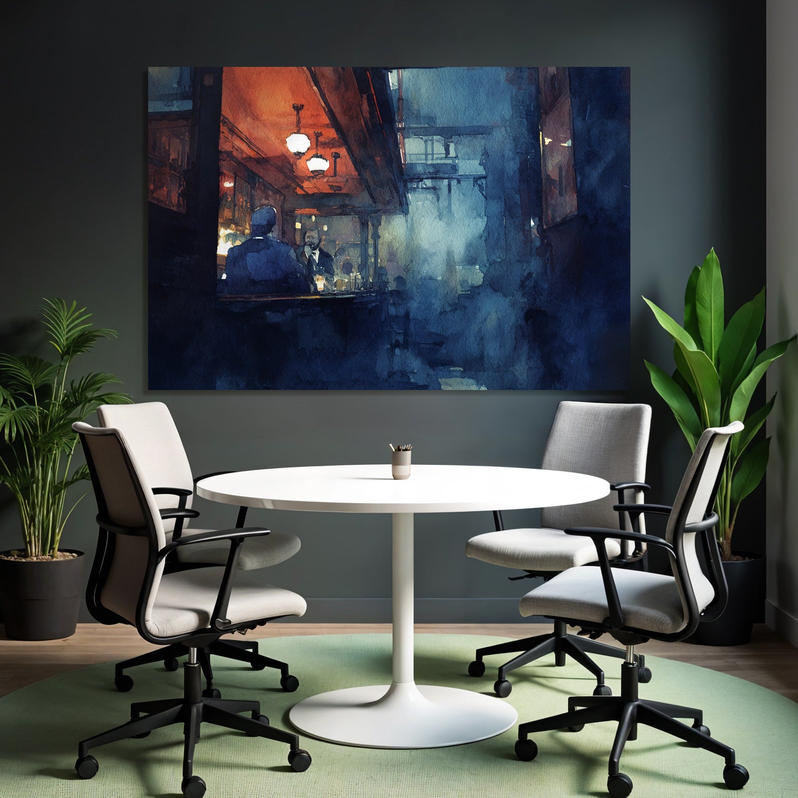 Cozy bar scenes with accurate figures in warm light