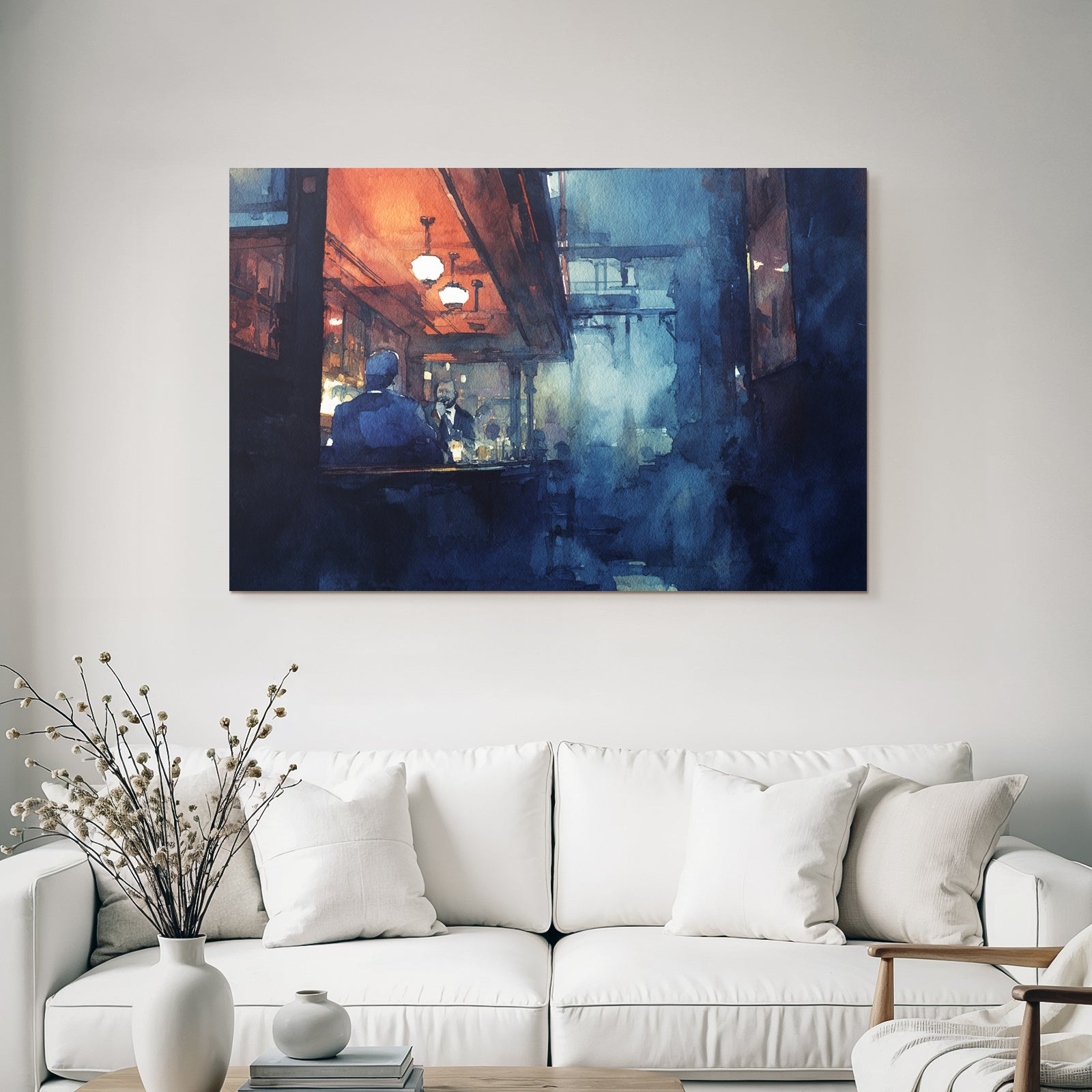 Cozy bar scenes with accurate figures in warm light