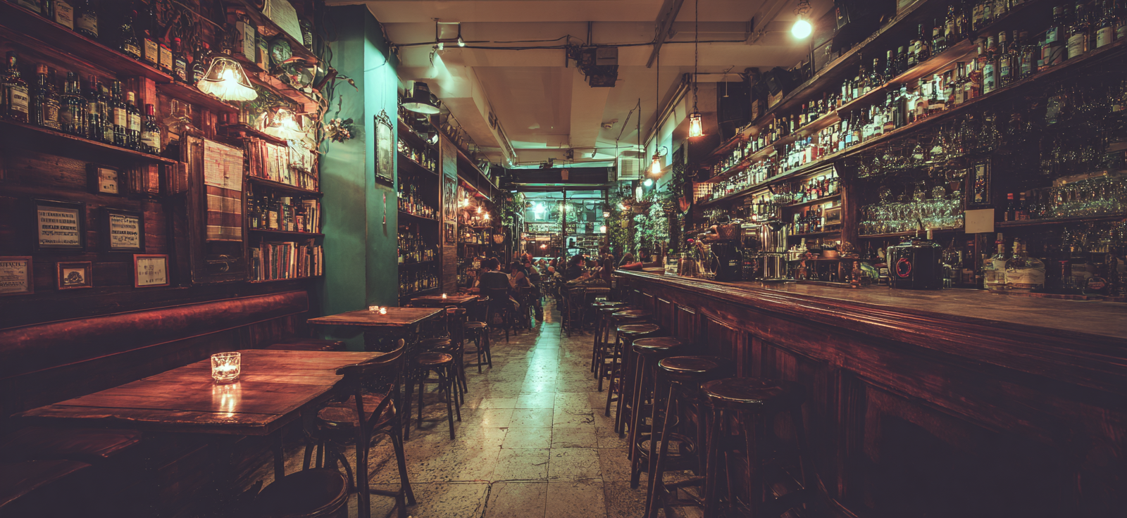 Gemütliche Pub Mit Holzmöbeln Und Kerzenbeleuchtung | Bars Cafes Theater Bibliotheken | Architektur
