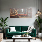 Cozy Cafe Interior View With Street View