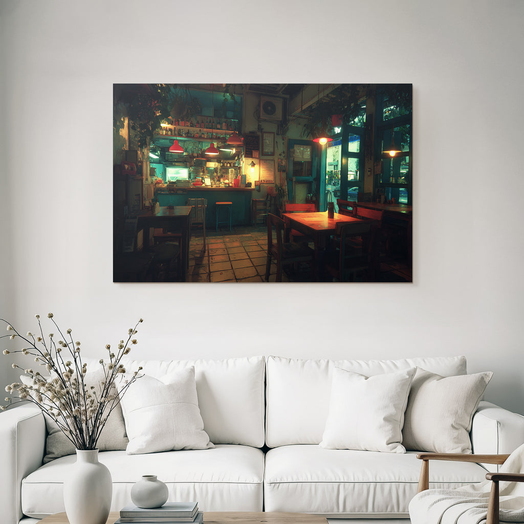 Cozy Cafe Interior With Rustic Charm