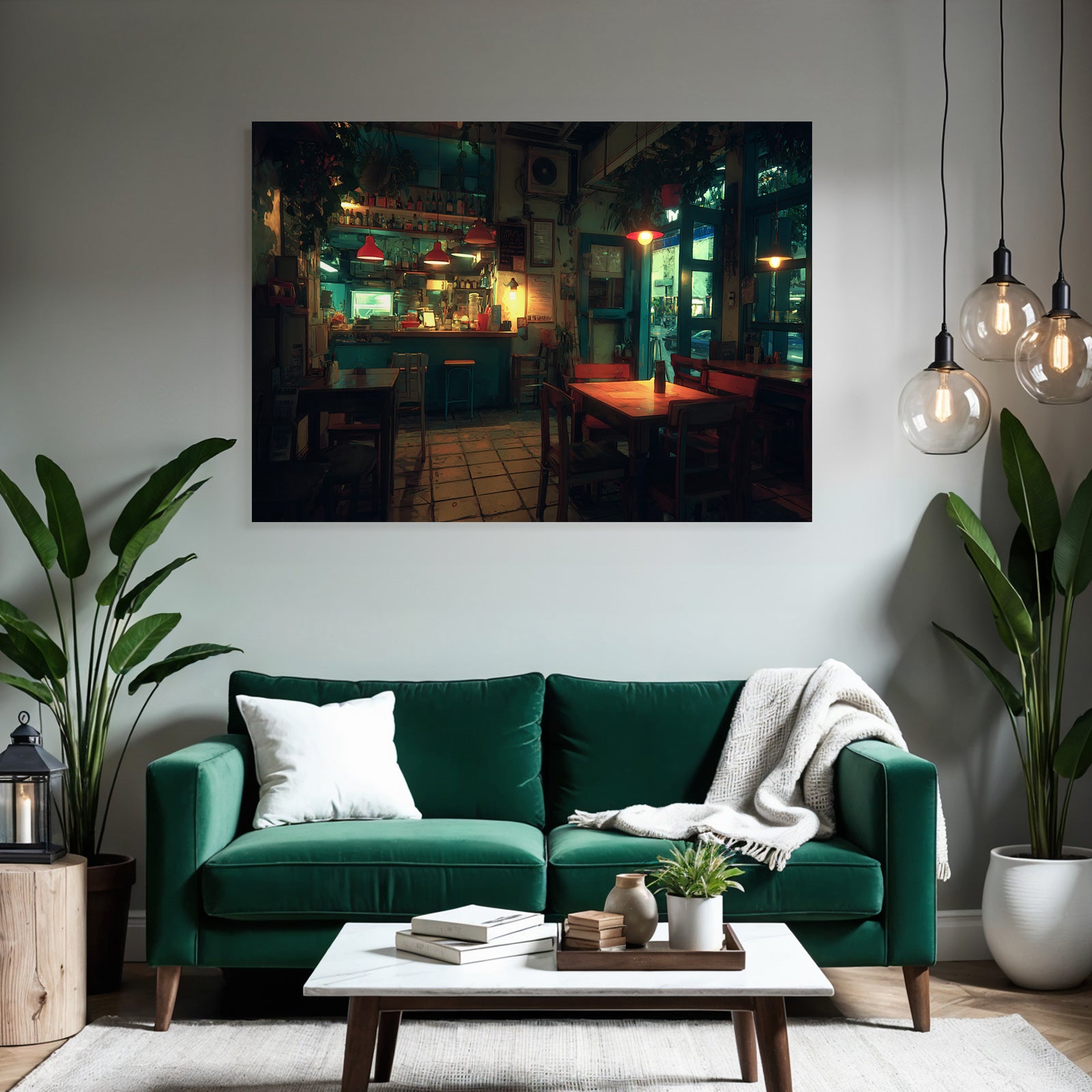 Cozy Cafe Interior With Rustic Charm