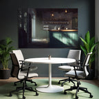 Rustikales Bar Cafe Innendesign Holztheke Turquoise