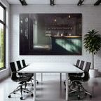 Rustikales Bar Cafe Innendesign Holztheke Turquoise