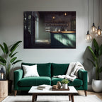 Rustikales Bar Cafe Innendesign Holztheke Turquoise