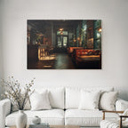 Stylish interior Bar Cafe Wooden bar Leather seating Wooden floor