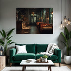Stylish interior Bar Cafe Wooden bar Leather seating Wooden floor