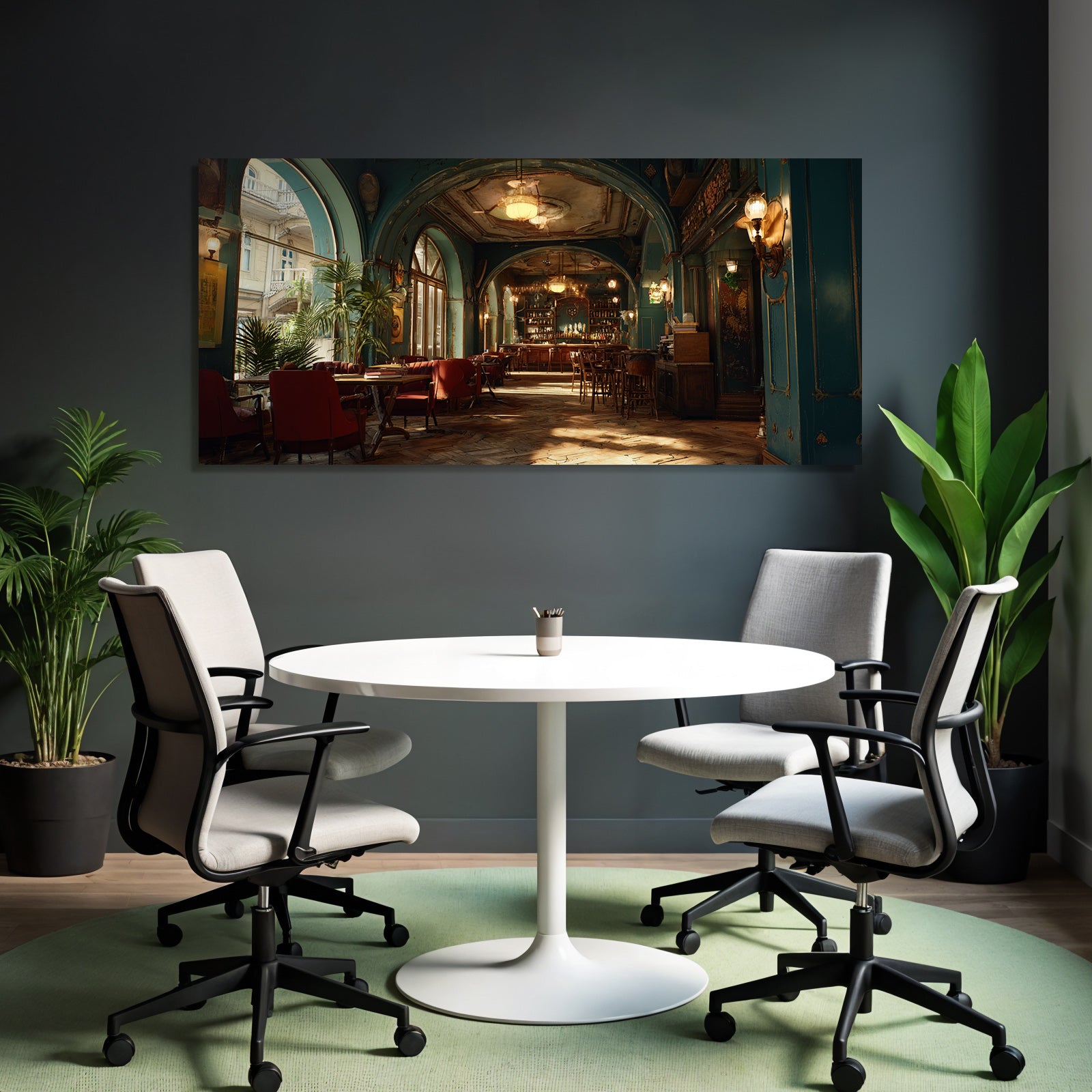 Vintage Cafe Innenansicht Mit Architektonischen Elementen Und Fussboden