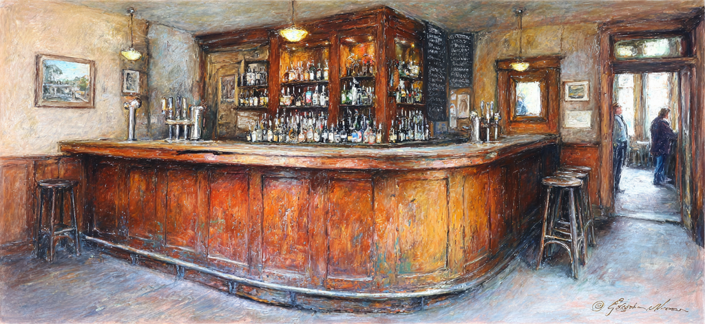 Wohnliches Pub Interior Mit Holztresen Und Sanftem Licht | Bars Cafes Theater Bibliotheken | Architektur
