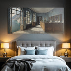 Room interior view with mountain and water views