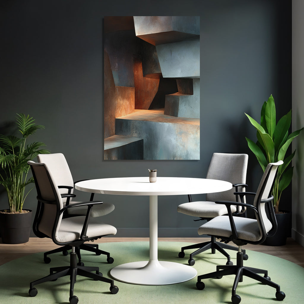 Moderne Abstrakte Zusammensetzung Geometrische Formen Farben Kunstwerk