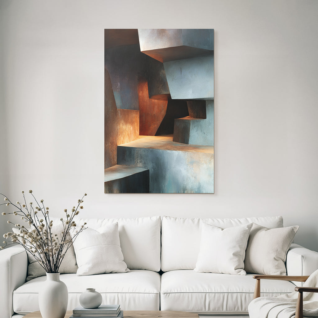 Moderne Abstrakte Zusammensetzung Geometrische Formen Farben Kunstwerk