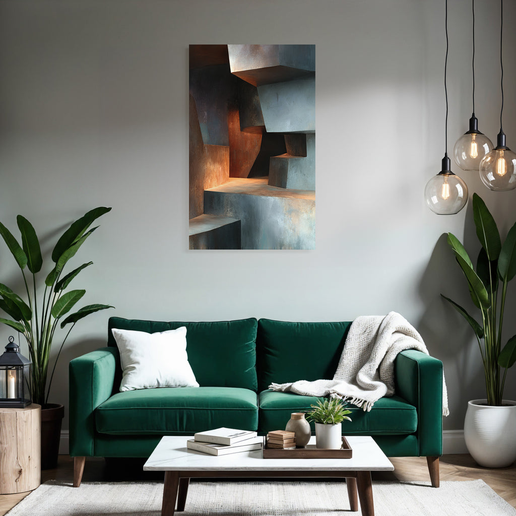 Moderne Abstrakte Zusammensetzung Geometrische Formen Farben Kunstwerk