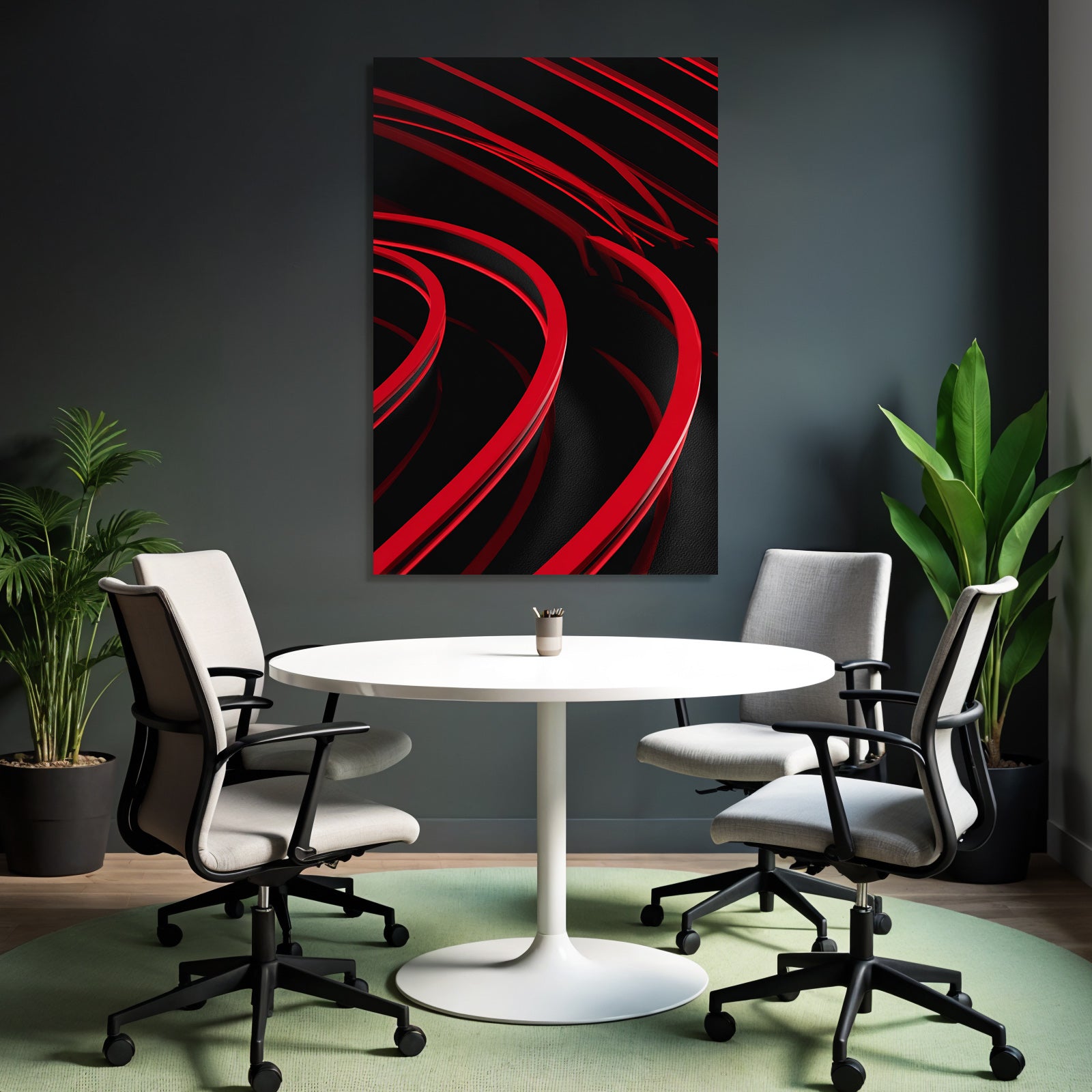 Moderne Abstraktes Design Rot Auf Schwarz Moderne Ästhetik