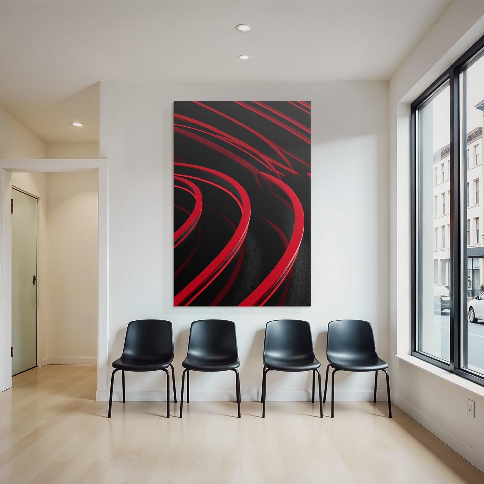 Moderne Abstraktes Design Rot Auf Schwarz Moderne Ästhetik